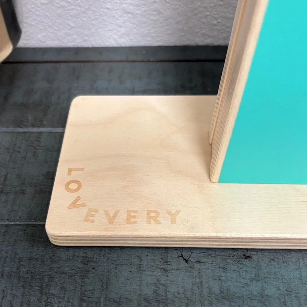 Lovevery Wooden Balance Scale Toy with Aqua Accent - Picture 2 of 6